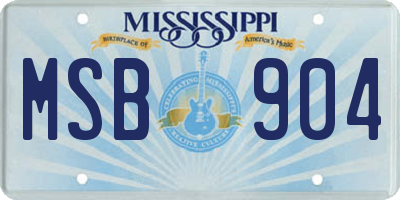 MS license plate MSB904