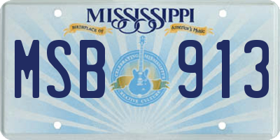 MS license plate MSB913