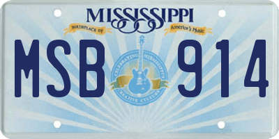 MS license plate MSB914