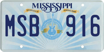 MS license plate MSB916