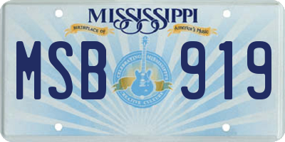 MS license plate MSB919