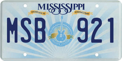 MS license plate MSB921