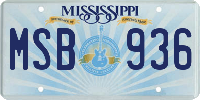 MS license plate MSB936