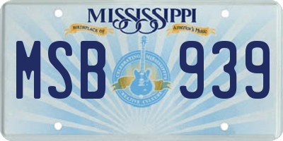 MS license plate MSB939