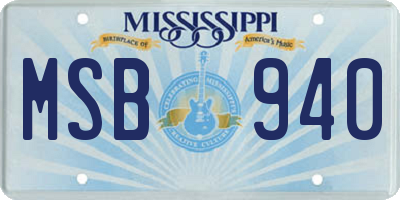 MS license plate MSB940