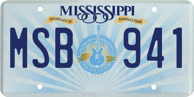 MS license plate MSB941