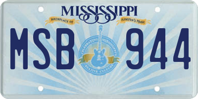 MS license plate MSB944