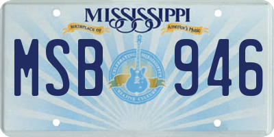 MS license plate MSB946