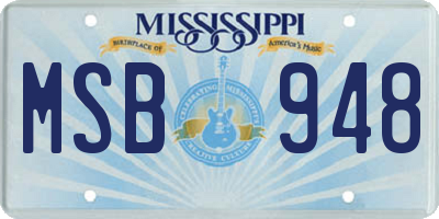 MS license plate MSB948