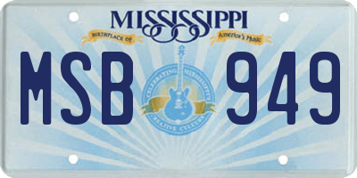 MS license plate MSB949