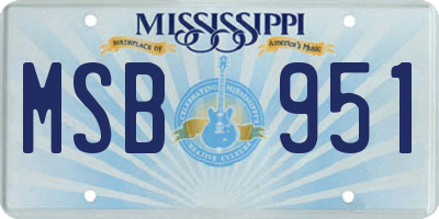 MS license plate MSB951