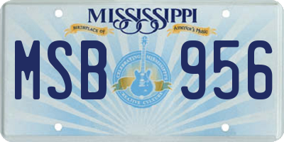 MS license plate MSB956