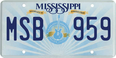 MS license plate MSB959