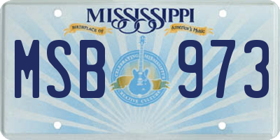 MS license plate MSB973