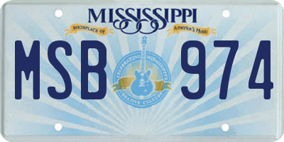 MS license plate MSB974
