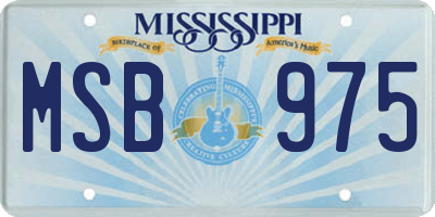 MS license plate MSB975