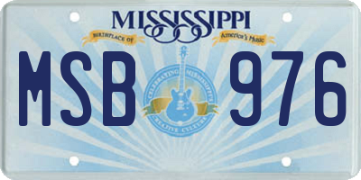 MS license plate MSB976
