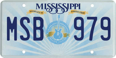 MS license plate MSB979
