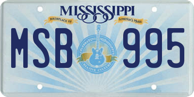 MS license plate MSB995