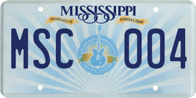 MS license plate MSC004