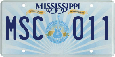 MS license plate MSC011