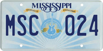 MS license plate MSC024