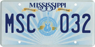 MS license plate MSC032