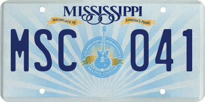 MS license plate MSC041