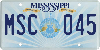 MS license plate MSC045