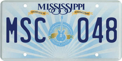 MS license plate MSC048