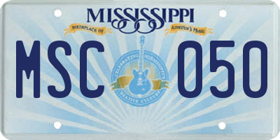 MS license plate MSC050