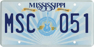 MS license plate MSC051