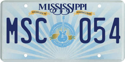 MS license plate MSC054