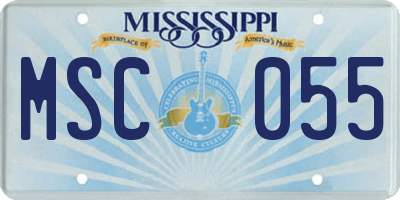 MS license plate MSC055