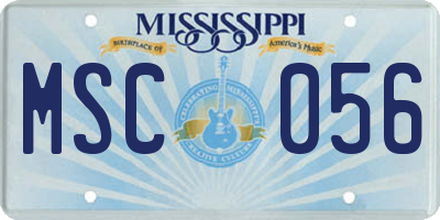 MS license plate MSC056