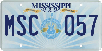 MS license plate MSC057