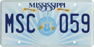 MS license plate MSC059