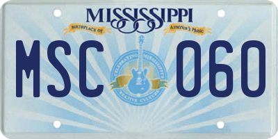 MS license plate MSC060