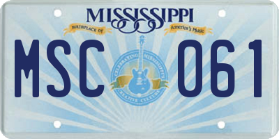 MS license plate MSC061