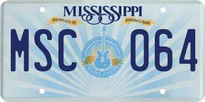 MS license plate MSC064