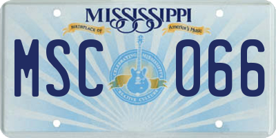 MS license plate MSC066