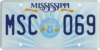 MS license plate MSC069