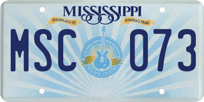 MS license plate MSC073