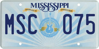 MS license plate MSC075