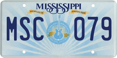 MS license plate MSC079