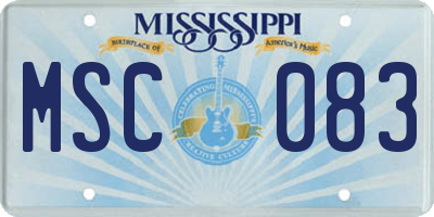 MS license plate MSC083