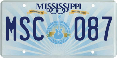 MS license plate MSC087