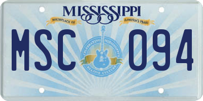 MS license plate MSC094