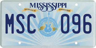 MS license plate MSC096
