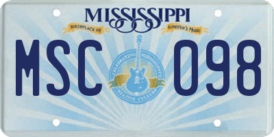 MS license plate MSC098